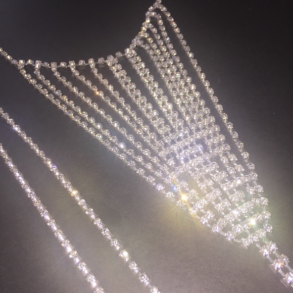 ⚜️[𝗡𝗪𝗧]⚜️Sexy Fancy Crystal Silver Panties NEW - Picture 5 of 10